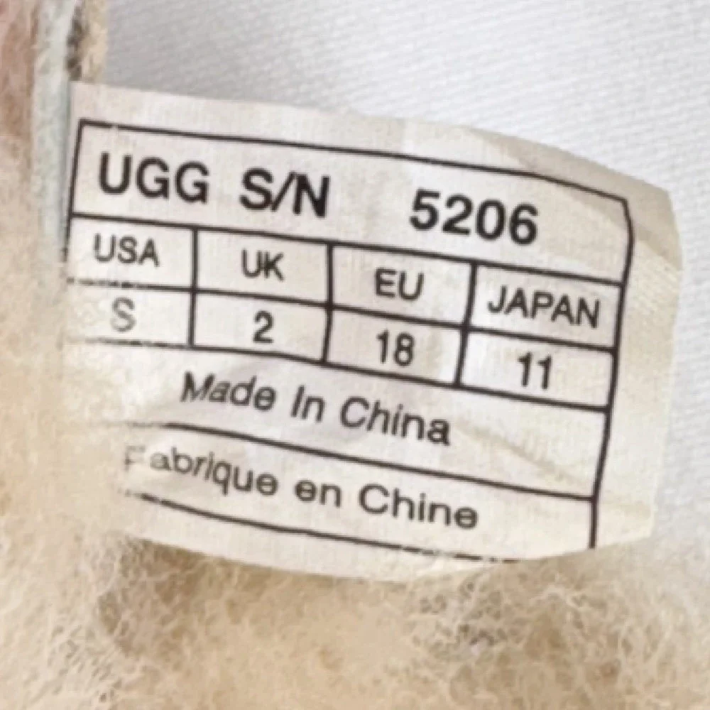 UGG Jesse Suede Sheepskin Boots Chestnut Tan Lace Back Infant Size S 2/3 5206